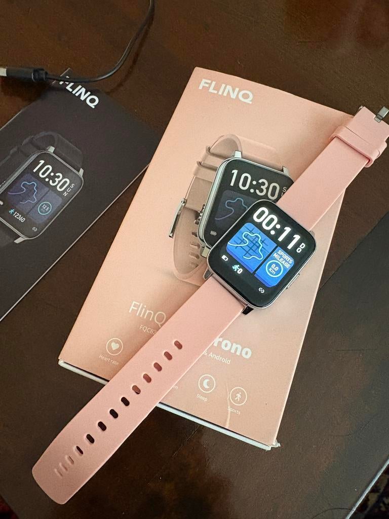 FlinQ Fit Chrono Smartwatch - Roze (Nieuw), Hartslag, Nieuw, Ophalen of Verzenden, Roze