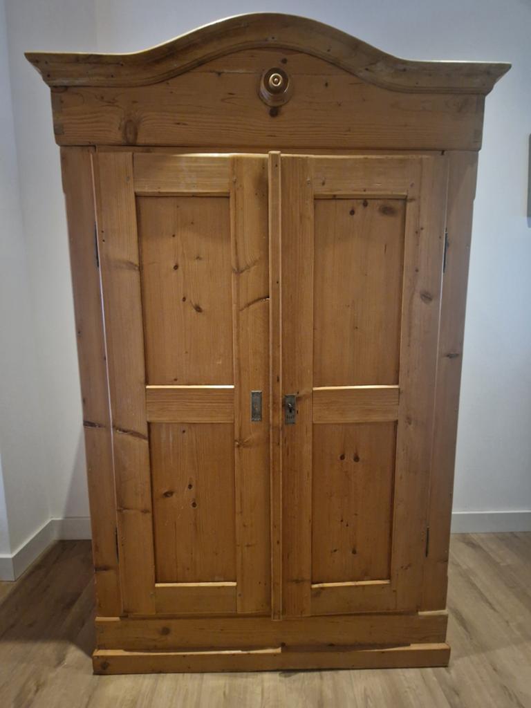 Oud boeren grenen kledingkast, bed en bureau complete set!, Ophalen of Verzenden