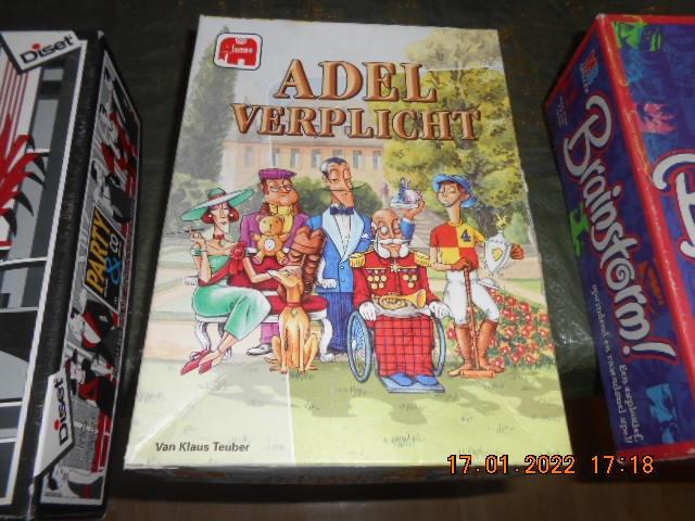3 bordspellen: adel verplicht/party & co/brainstorm!, Ophalen of Verzenden, Zo goed als nieuw