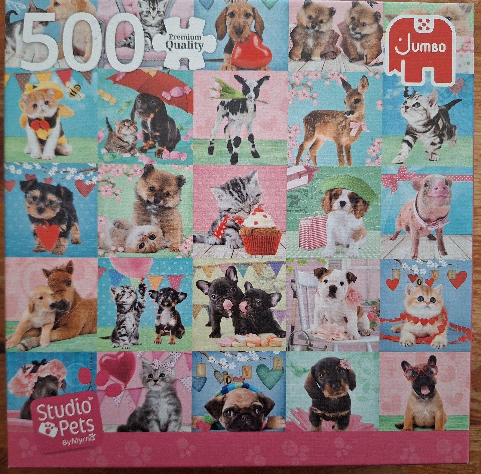 jumbo puzzel studio pets 500 stukjes, Ophalen of Verzenden, 500 t/m 1500 stukjes, Zo goed als nieuw, Legpuzzel