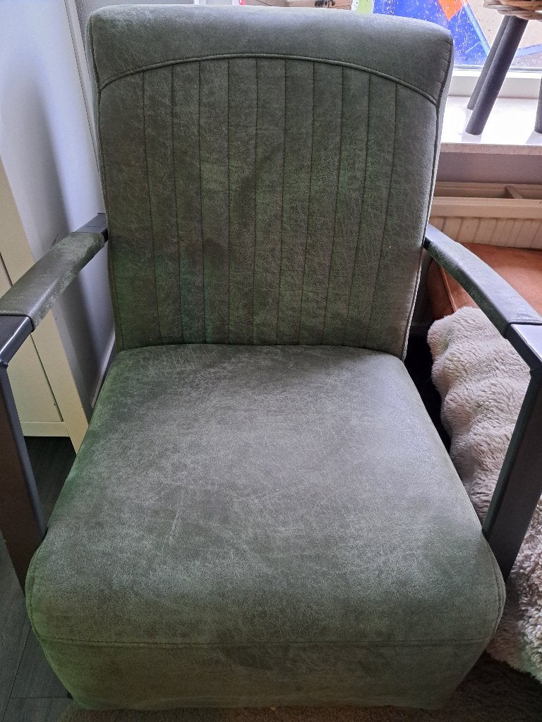 Groene fauteuil, Ophalen, Zo goed als nieuw, 75 tot 100 cm, 50 tot 75 cm
