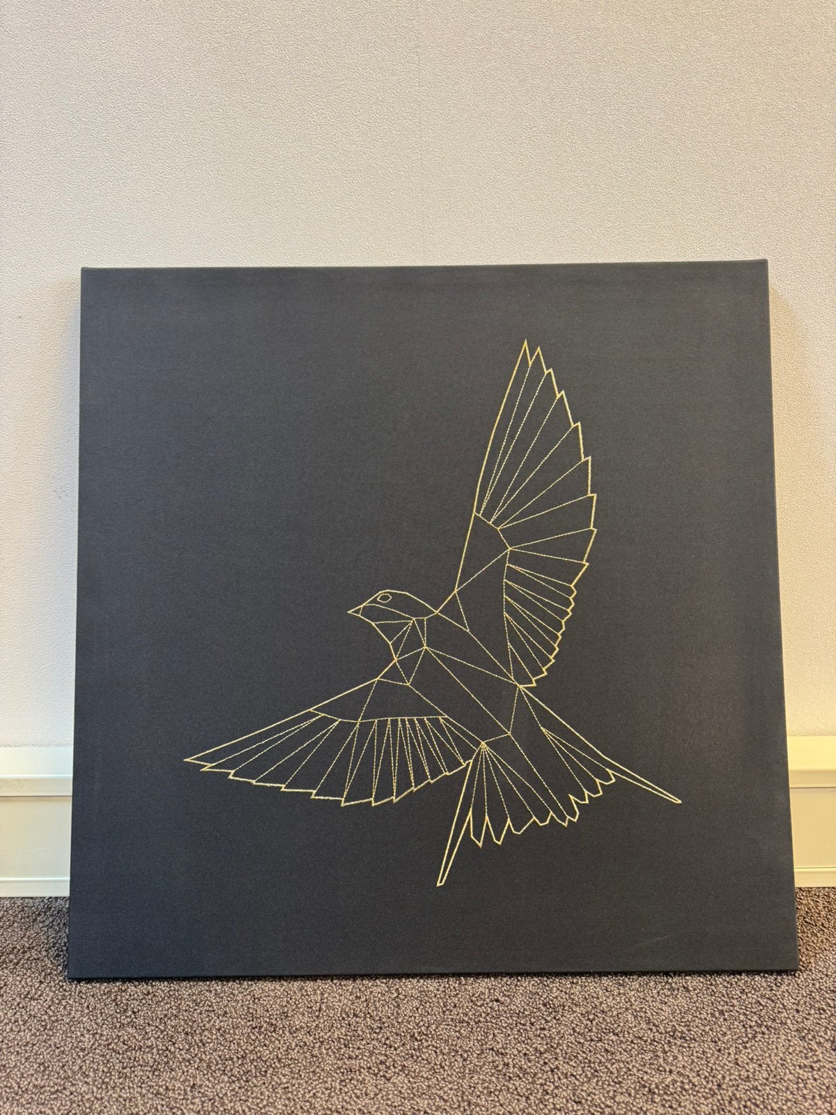 IKEA PJÄTTERYD canvas schilderij vogel 56x56cm, Ophalen, Zwart, Decoratieobject, 56 cm