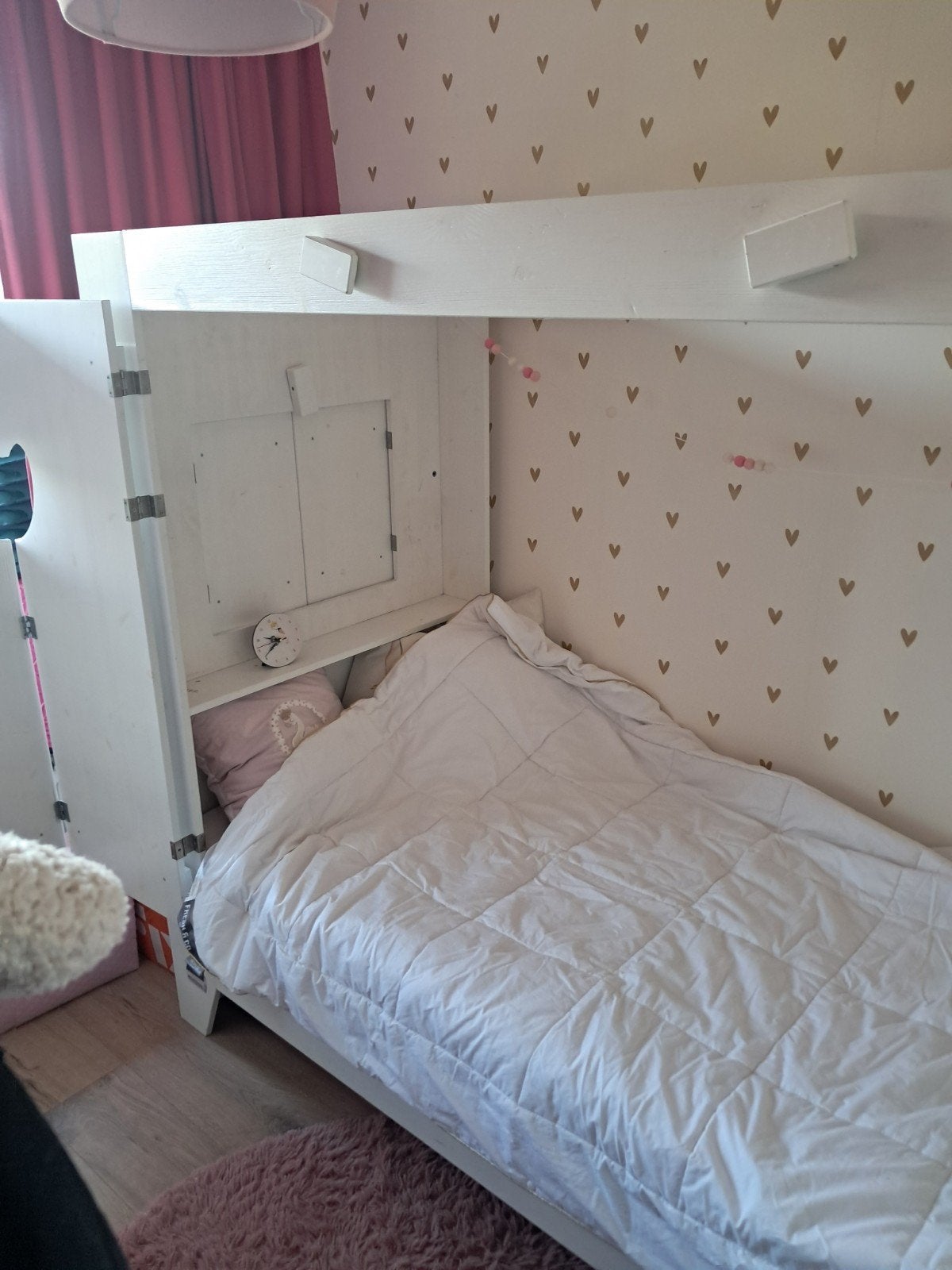bedstee  met hartjesuitsparingen, Ophalen, Gebruikt, 90 cm, Eenpersoons