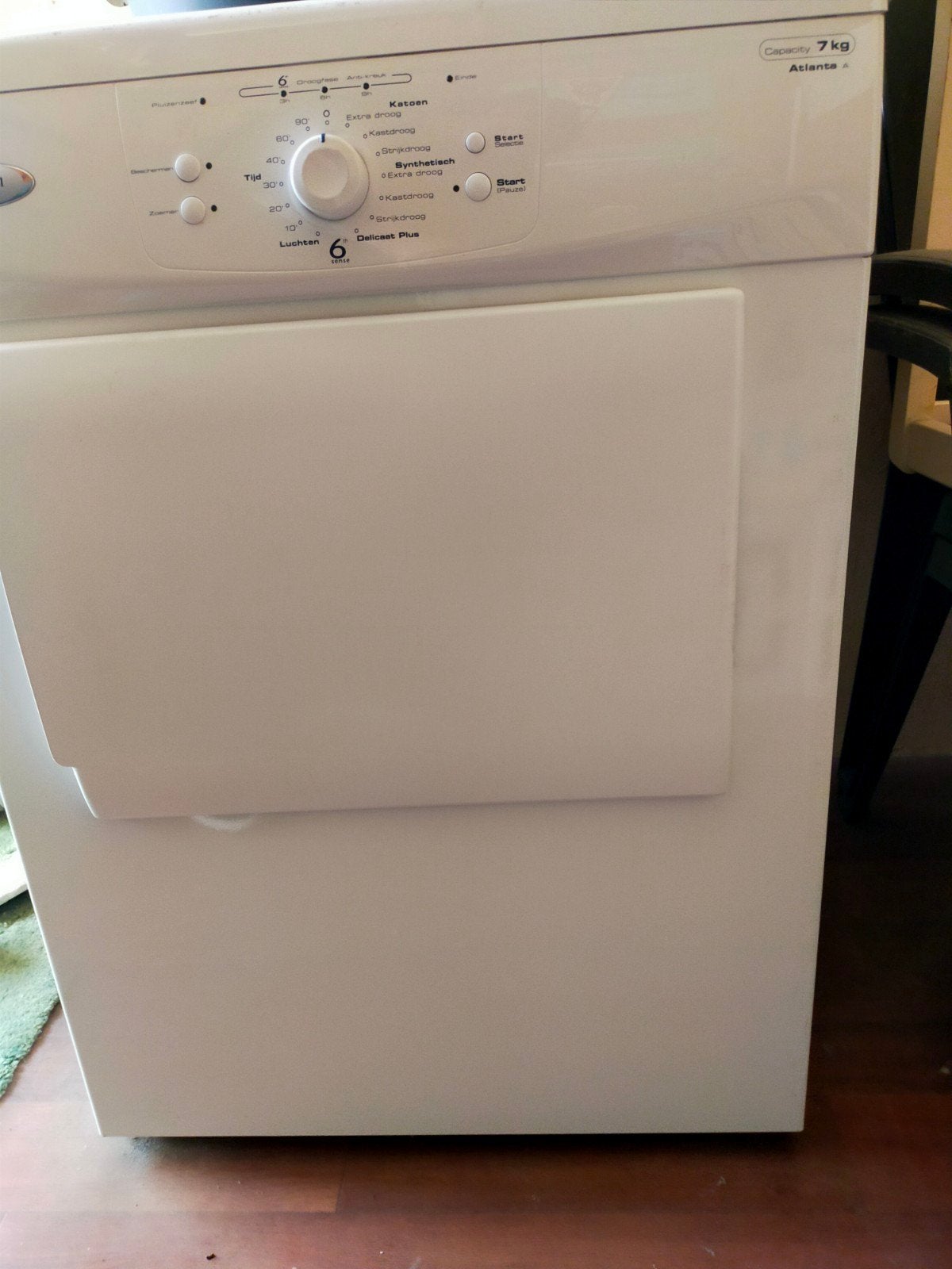 Whirlpool wasdroger 7kg - Zeer goede staat, Ophalen, 6 tot 8 kg, Luchtafvoer, Zo goed als nieuw