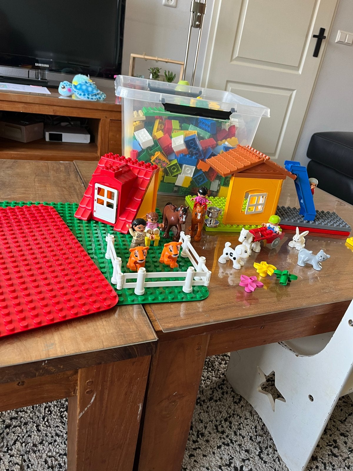 Grote Duplo set met boerderij, dieren en figuren, Kinderen en Baby's, Inclusief minifiguren, Gebruikt, Ophalen of Verzenden, Duplo