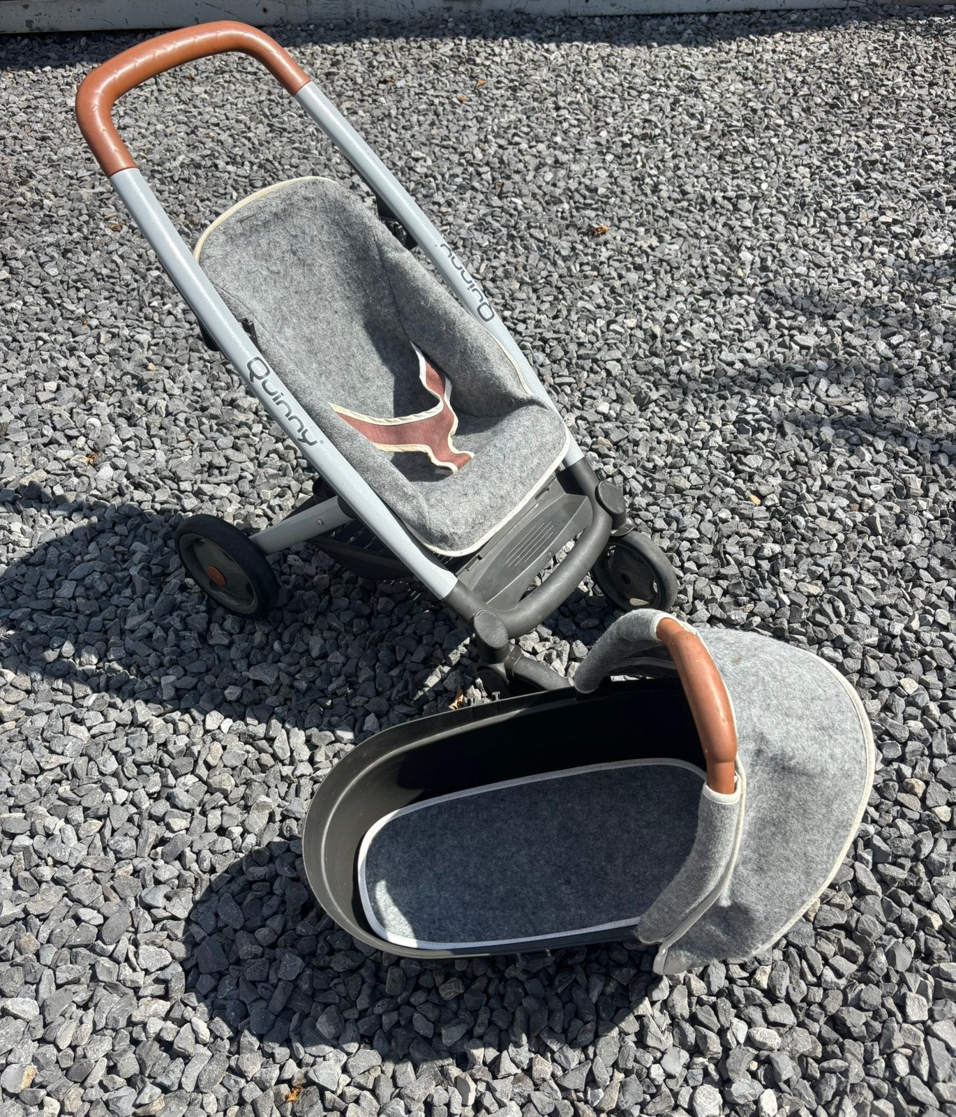 smoby quinny combi 3 in 1 poppenwagen wandelwagen grijs, Ophalen of Verzenden