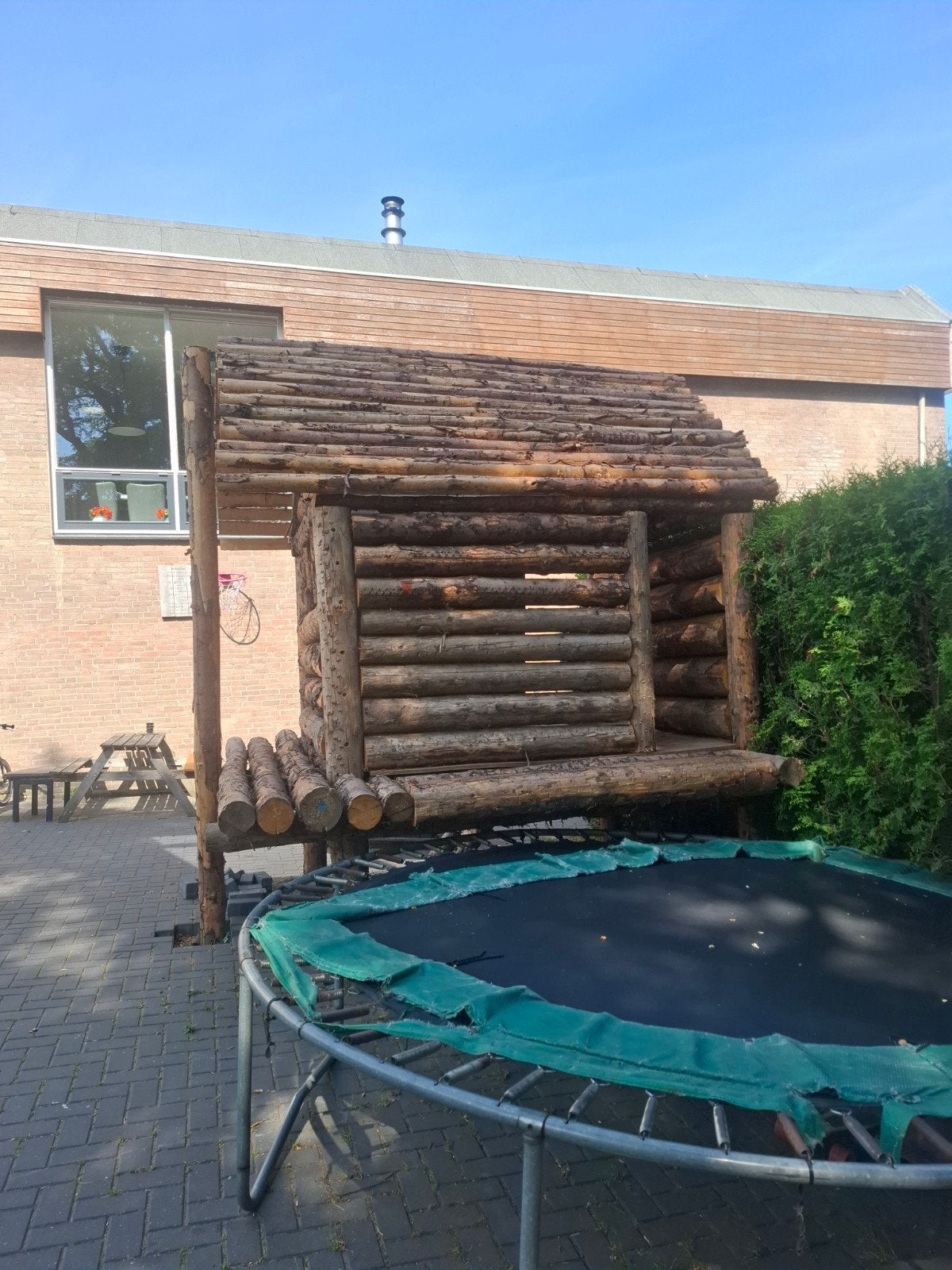 Uniek houten speelhuis - 3.28m breed, 3.4m hoog, Ophalen of Verzenden