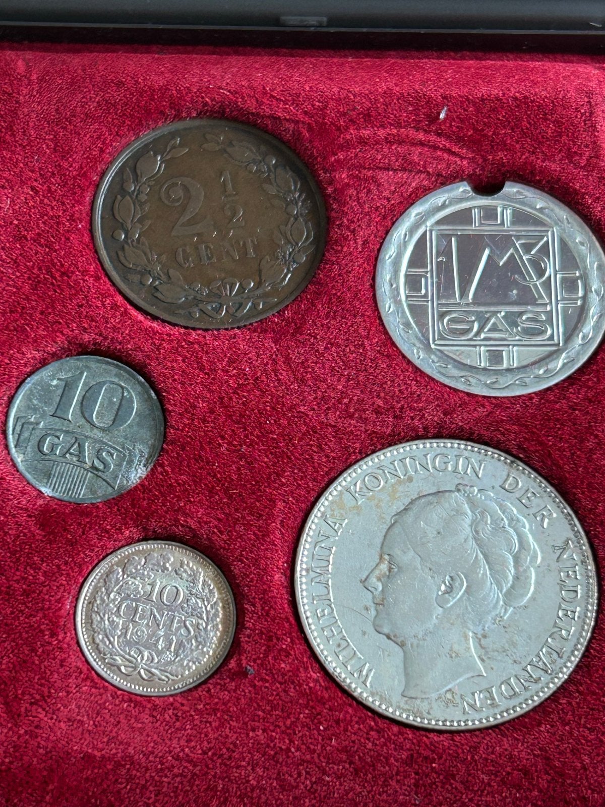 Historische Gasmunt Set - Koninklijke Nederlandse Munt, Setje, Zilver, Koningin Wilhelmina, Overige waardes