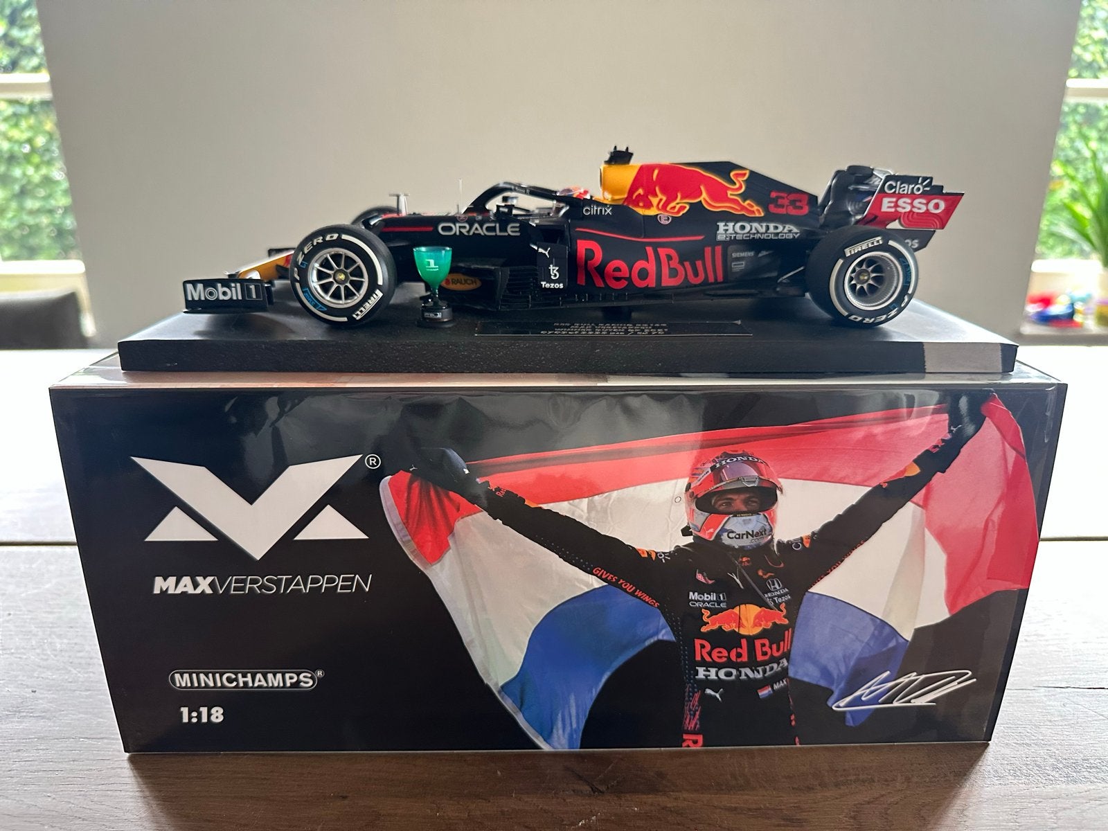 Max Verstappen RB16B 2021 Dutch GP Winner 1:18 Modelauto, Ophalen of Verzenden, Nieuw, Auto, MiniChamps