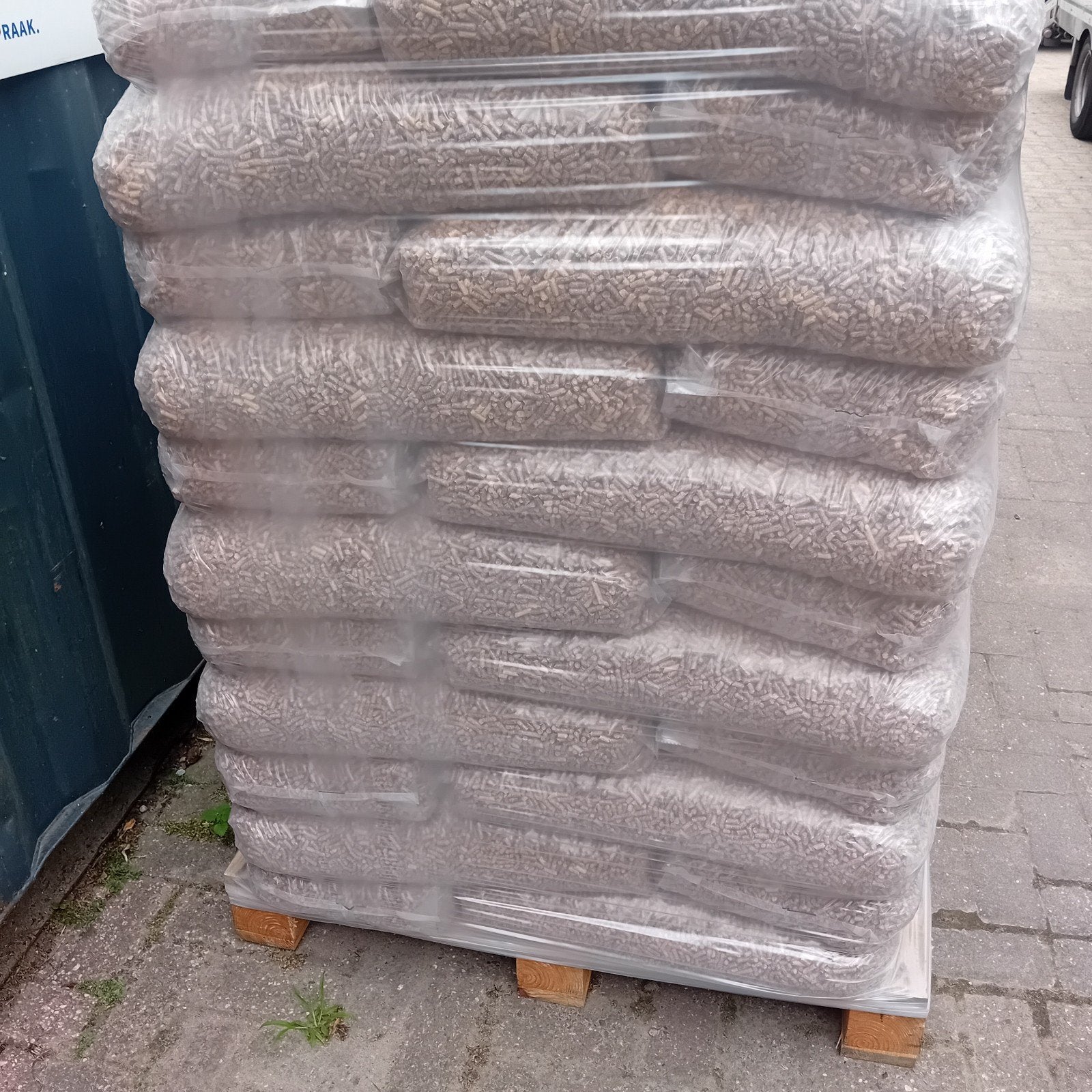 Eco houtpellets mix wit en bruin door elkaar, Tuin en Terras, Haardhout, Minder dan 3 m³, Ophalen