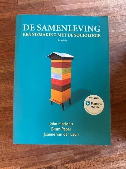 de samenleving kennismaking met de sociologie, Boeken, Zo goed als nieuw, Alpha, John Macionis, Bram Peper, Joanne van der Leun