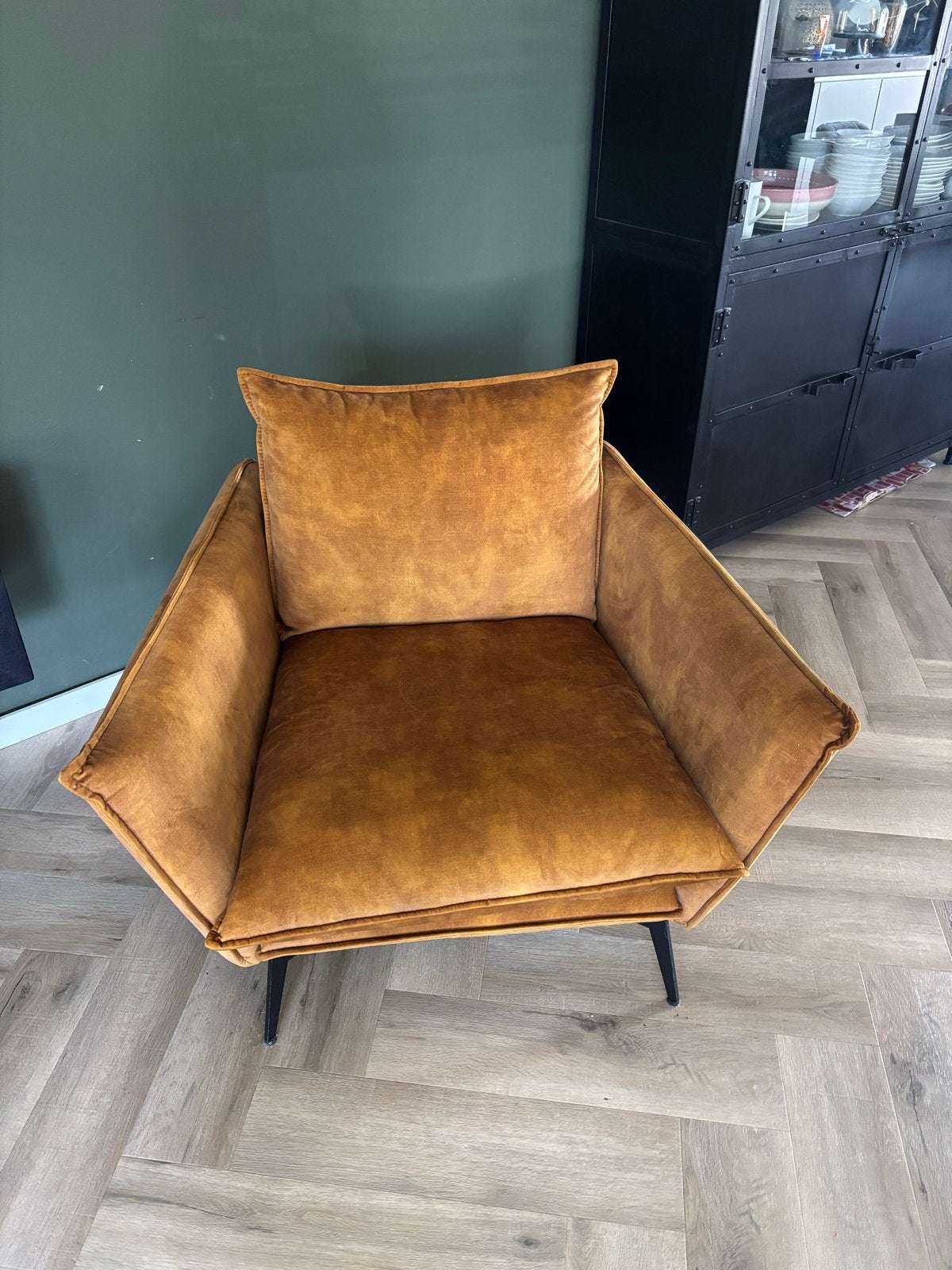 Fauteuil / Loveseat – X5 Home (Loods 5) – Velvet, Ophalen, Zo goed als nieuw, Stof, 75 tot 100 cm