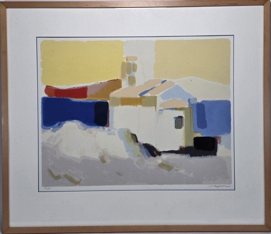 537. Zeefdruk , Leen Droppert - stadsgezicht Trogir, 2000, Antiek en Kunst, Kunst | Litho's en Zeefdrukken, Ophalen, Zeefdruk