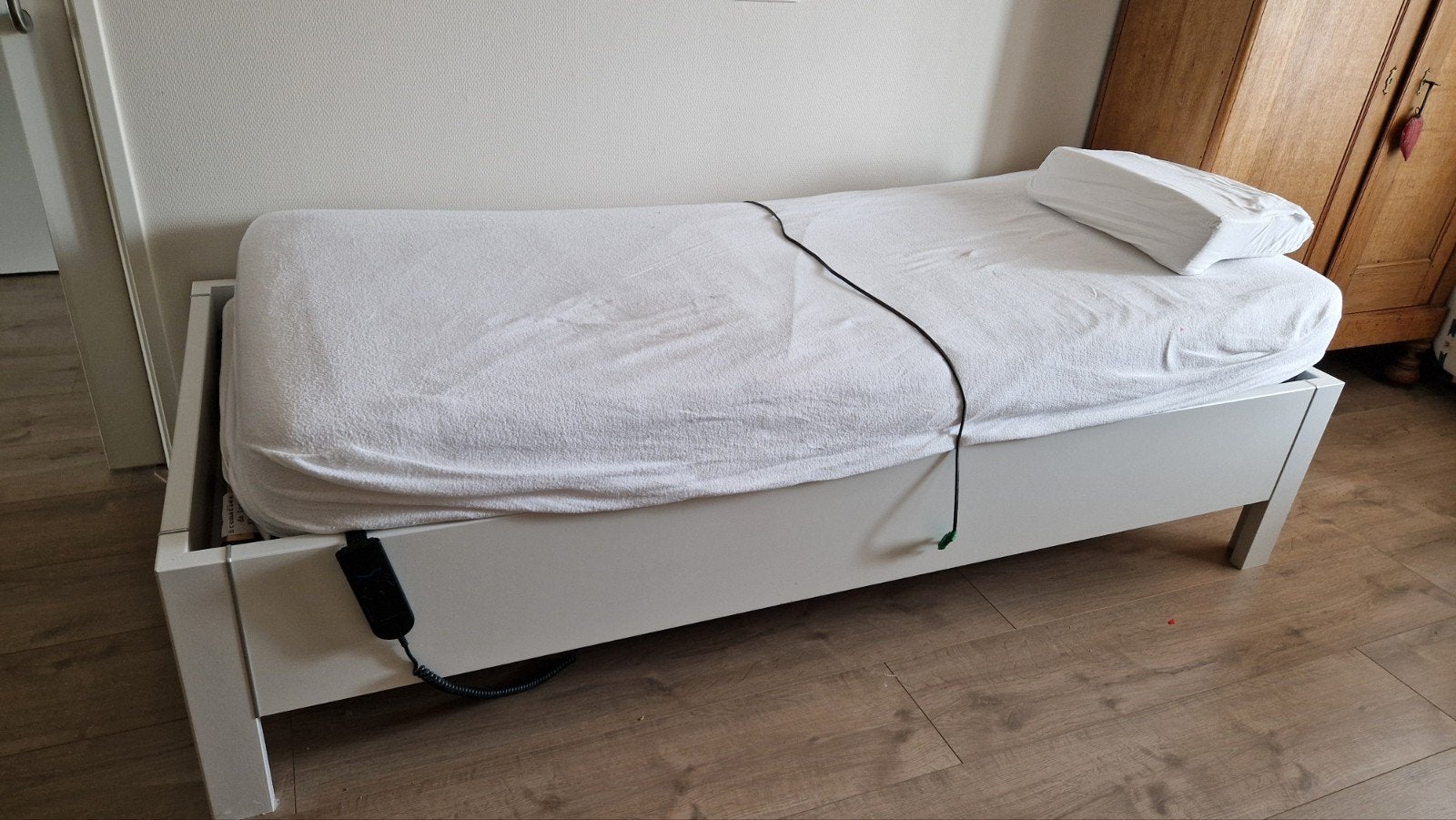 Bremaflex de Lux Elektro verstelbare bedbodem 90x200 cm, Ophalen, 90 cm, Eenpersoons, Wit