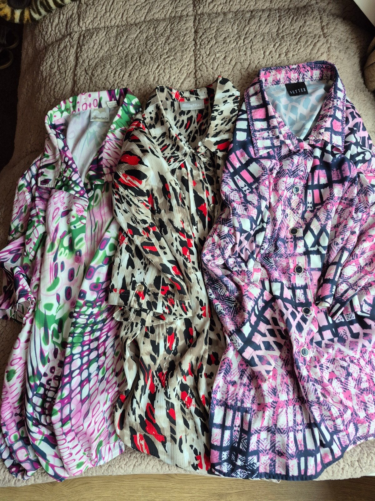Set van 3 kleurrijke zomer blouses met print, Setterlady Setter Setter, Meerkleurig, Maat 46/48 (XL) of groter, Ophalen of Verzenden