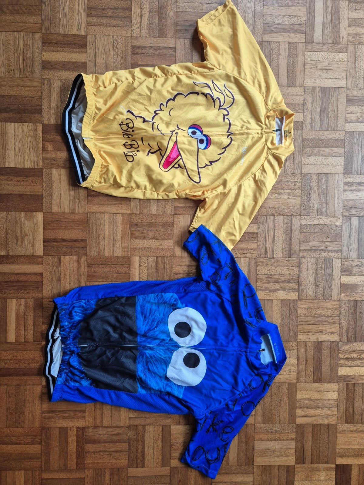 Sesamstraat Fietsshirts: Koekiemonster & Pino, Gebruikt, Onbekend, Dames, Overige maten