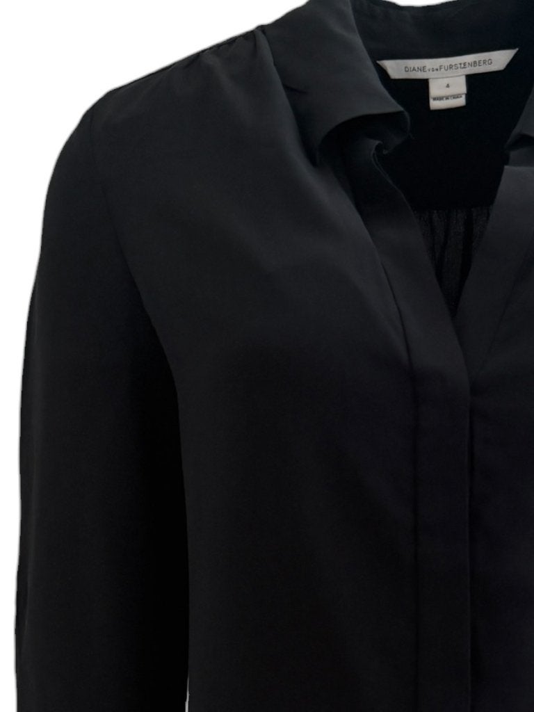 Diane von Furstenberg blouse S, Maat 38/40 (M), Zwart, Ophalen of Verzenden, Zo goed als nieuw