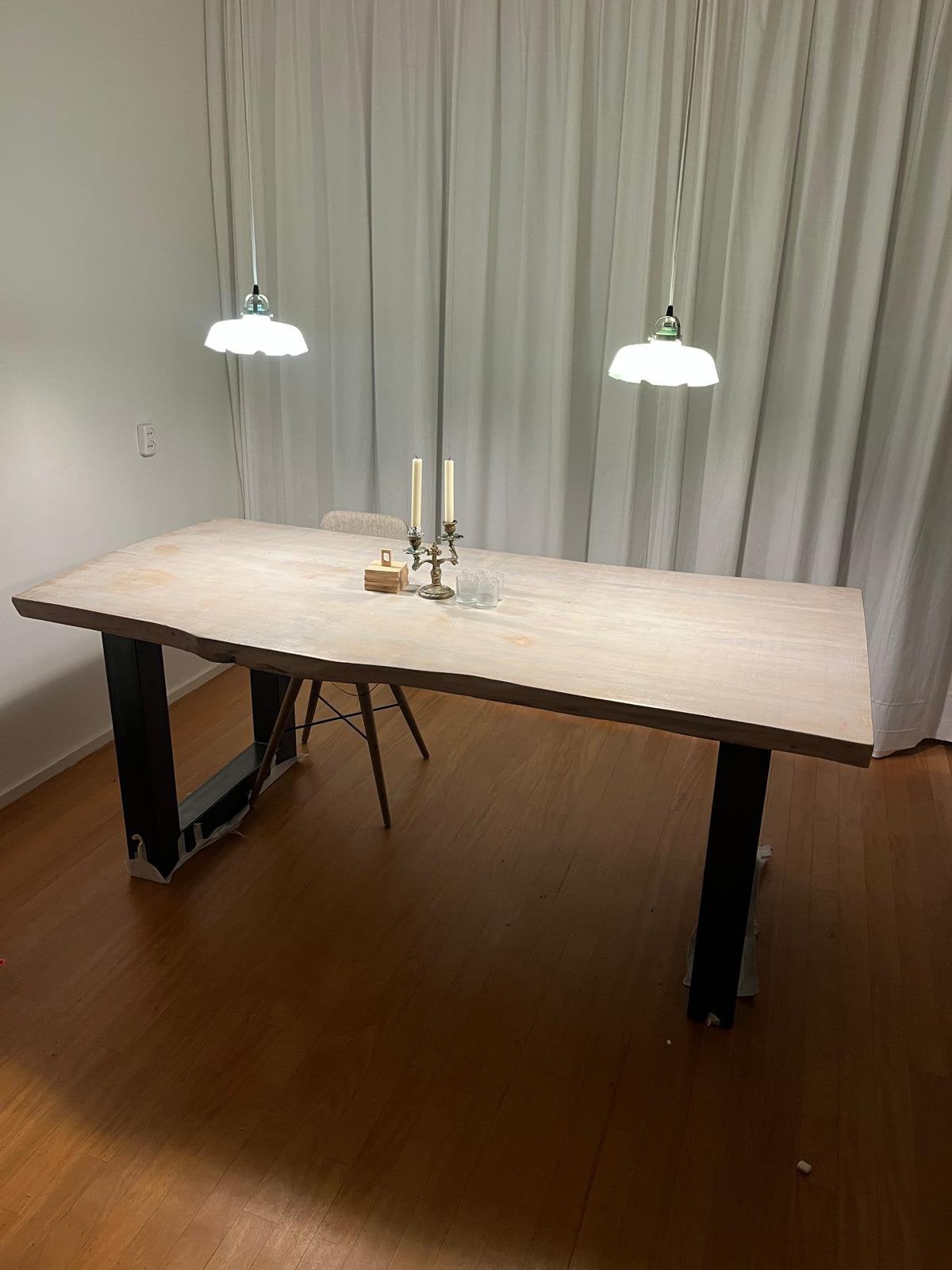 Massieve populieren houtentafel 197,5cm bij 90cm, Ophalen, Zo goed als nieuw