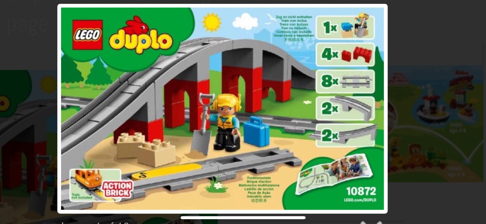 Duplo trein set 10872, Kinderen en Baby's, Speelgoed | Duplo en Lego, Ophalen of Verzenden, Zo goed als nieuw, Duplo