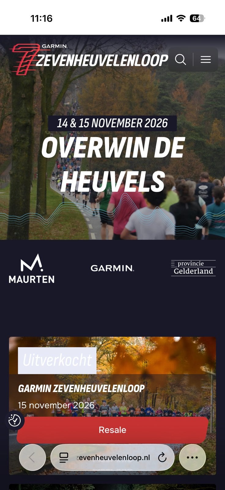 Startnummer zevenheuvelenloop te koop vak blauw (onder uur), Eén persoon