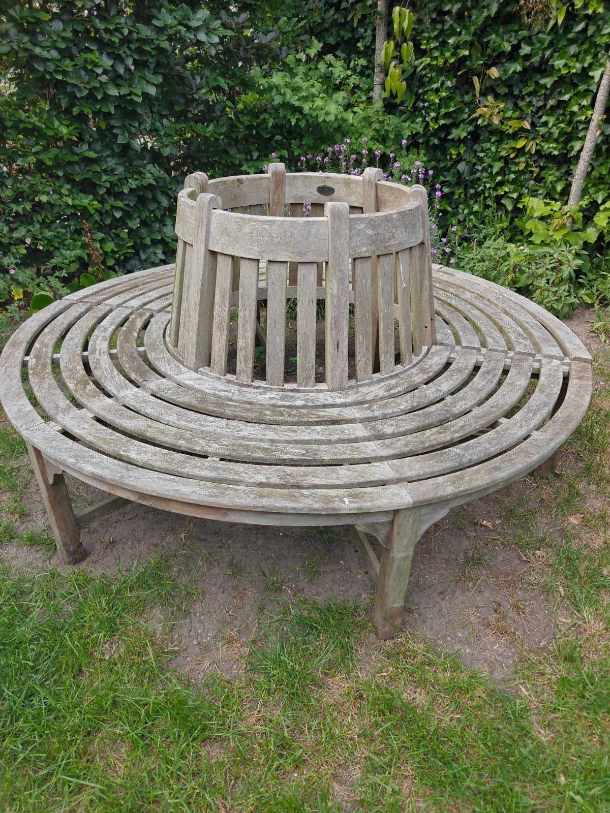 Ronde Teakhouten Boombank 180 cm, Ophalen, Gebruikt, Teakhout