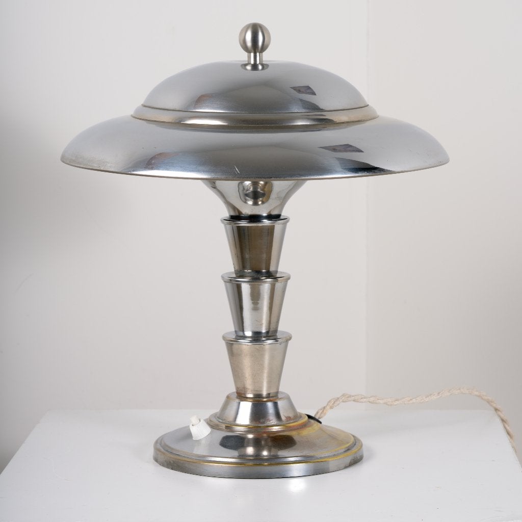 Art Deco Mushroom Tafellamp (1930's), Met schakelaar, Art deco, Paddenstoellamp, Ophalen of Verzenden