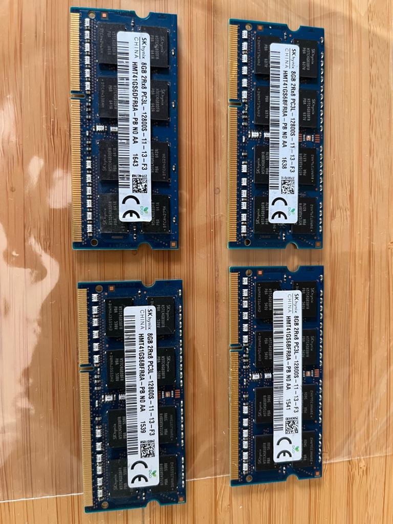 4x SK Hynix 8GB DDR3L RAM Geheugen voor Laptop/Desktop, Gebruikt, Server, 8 GB, DDR3