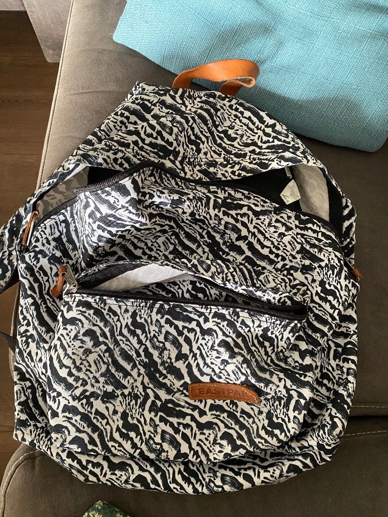 Rugzak eastpak zebraprint, 40 cm of meer, Gebruikt, Ophalen of Verzenden, 30 tot 45 cm