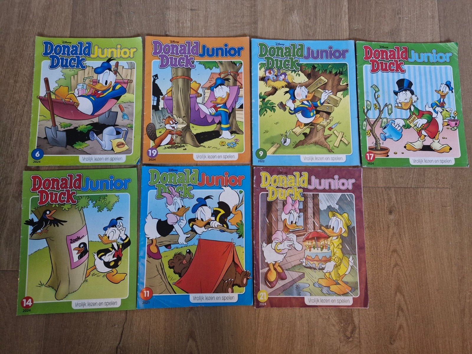 7x Donald Duck Junior stripboeken, Boeken, Meerdere stripboeken, Ophalen of Verzenden, Gelezen