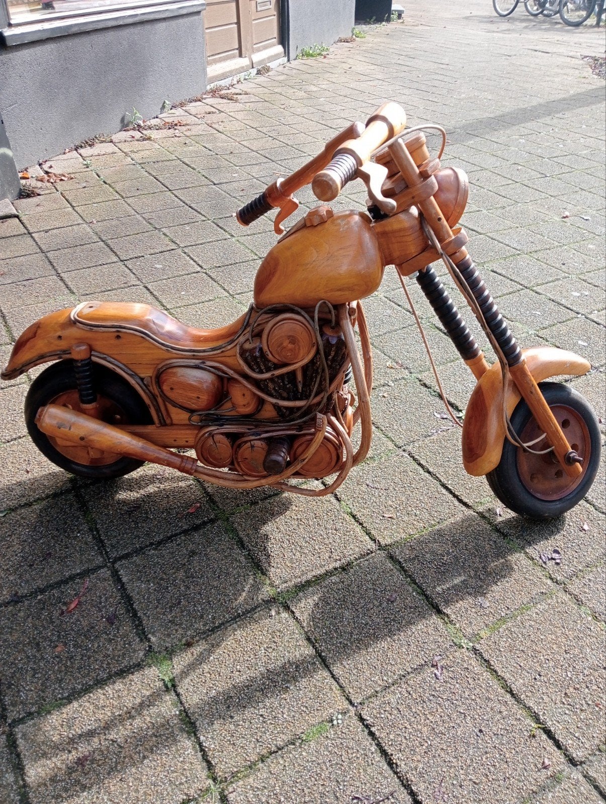 Unieke handgemaakte houten Harley Davidson decoratie, Ophalen of Verzenden