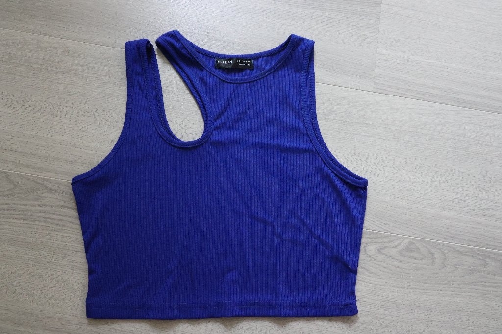 Nieuw Shein shirtje kobalt blauw S, Ophalen, Blauw, Nieuw, Shein