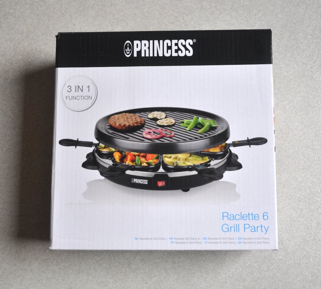 Princess  Raclette  6  Grill  Party  -  3  in 1  Function, Ophalen of Verzenden, Nieuw, 4 t/m 7 personen