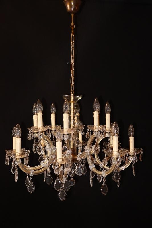Kristallen kroonluchter met 16 kaarslampen, Ophalen, Gebruikt