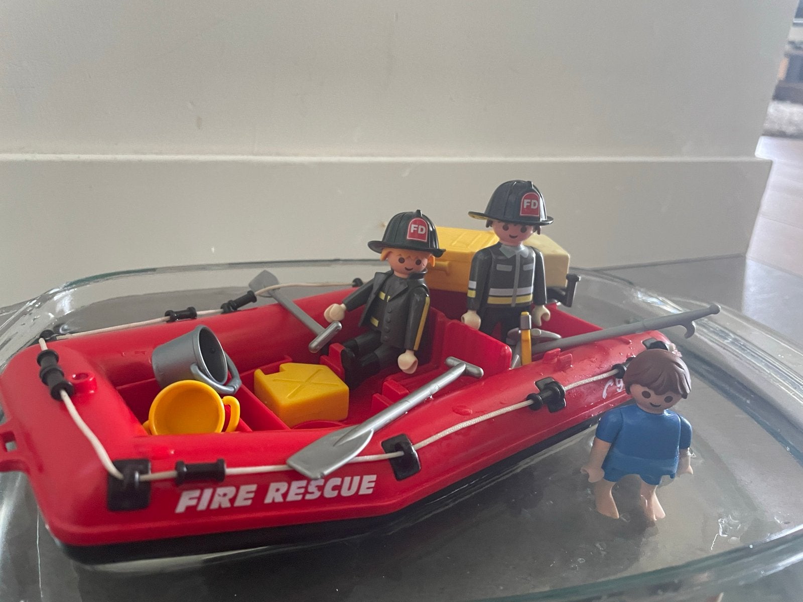 Playmobil Brandweer Reddingsboot met Figuren en Accessoires, Complete set, Ophalen of Verzenden, Zo goed als nieuw, City action