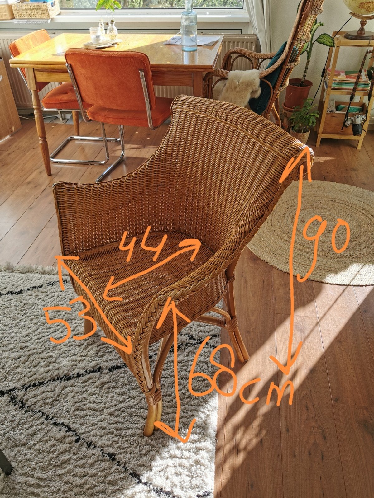 Lief rotan stoeltje (moet weg vóór 28 aug), Huis en Inrichting, Ophalen, Bruin, Riet of Rotan, Eén