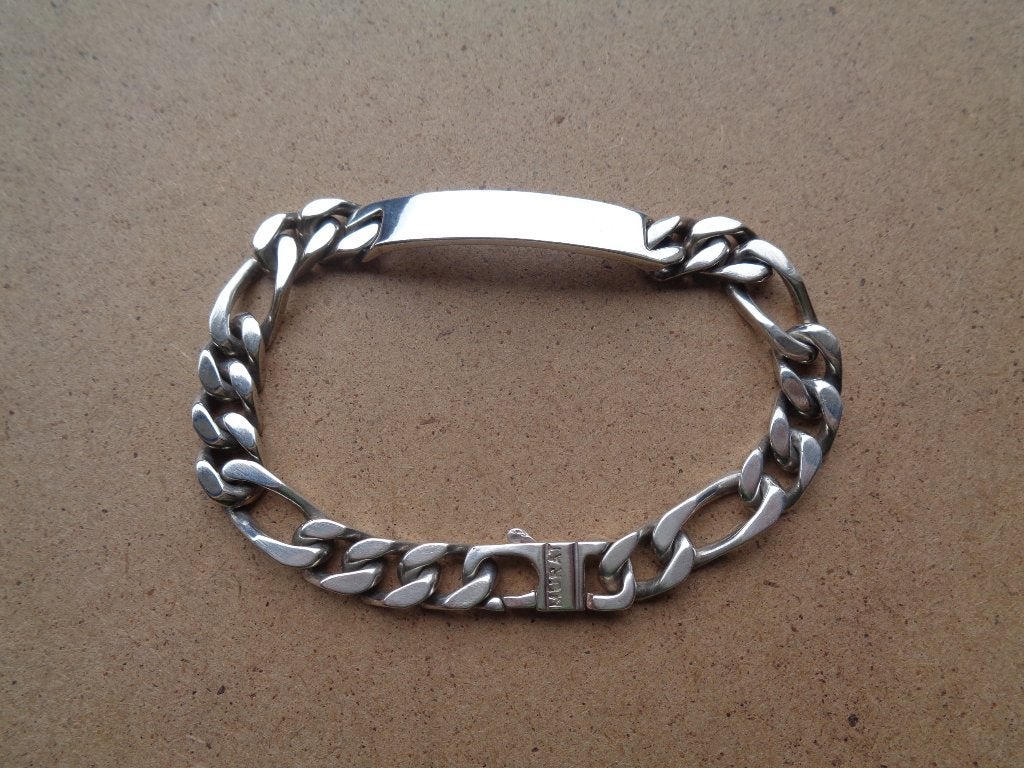 zilveren naamplaat armband [519], Ophalen of Verzenden, Zo goed als nieuw, Zilver, Zilver