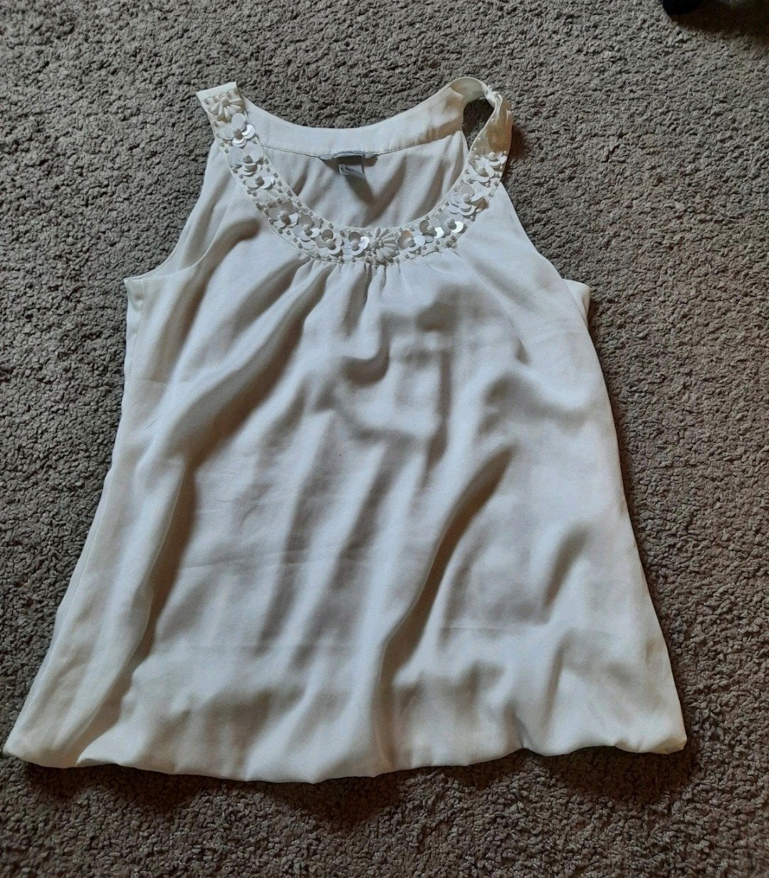 Mooie top met sier hals maat m/l, Maat 38/40 (M), H&M, Wit, Ophalen of Verzenden