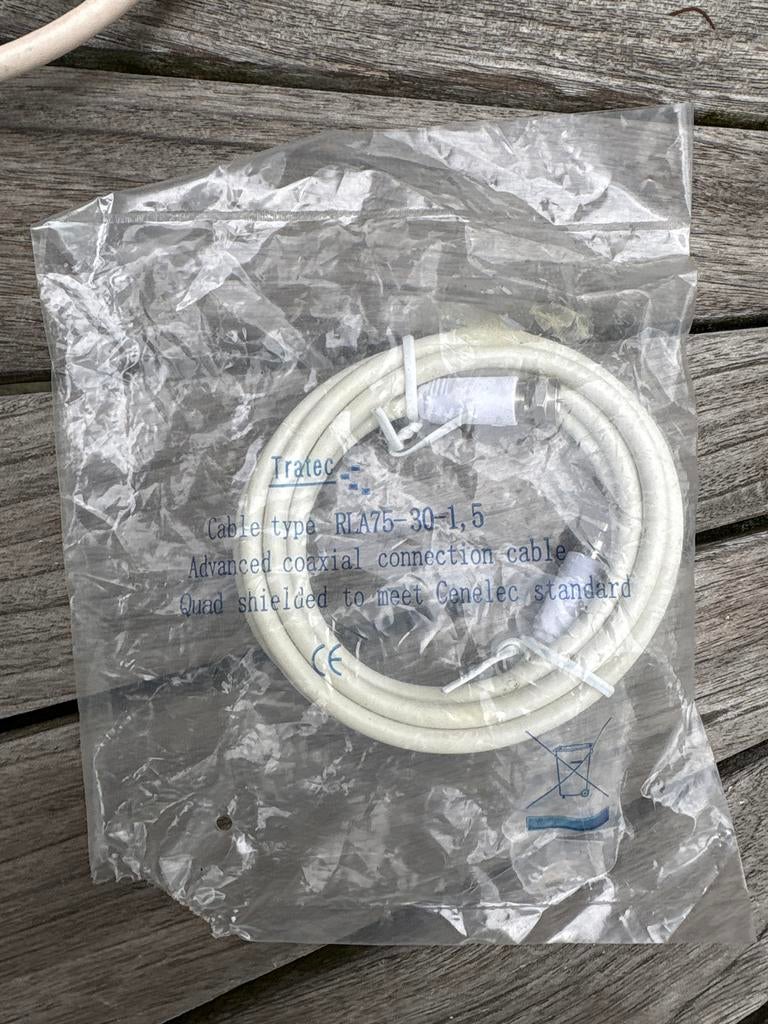 Tratec RLA75-30-1,5 Coax verbindingskabel, Ophalen, Nieuw, Minder dan 2 meter, Coaxiale kabel