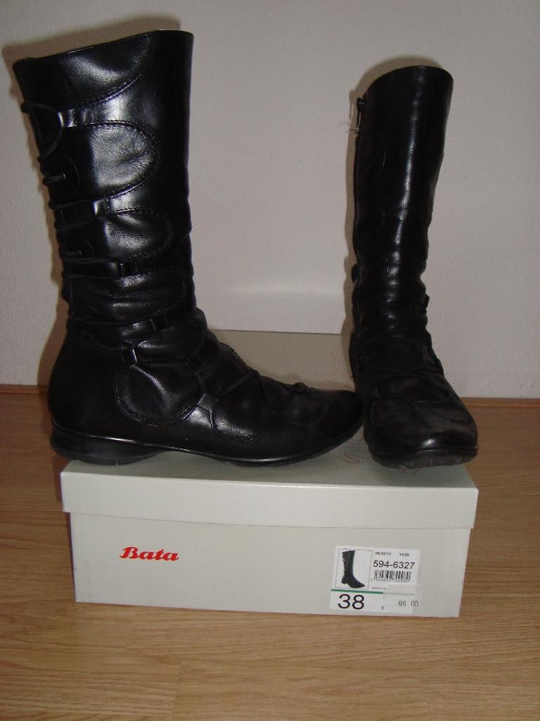 moderne hoge zwarte bata laars mt 38, Ophalen of Verzenden, Zo goed als nieuw, Zwart, Hoge laarzen
