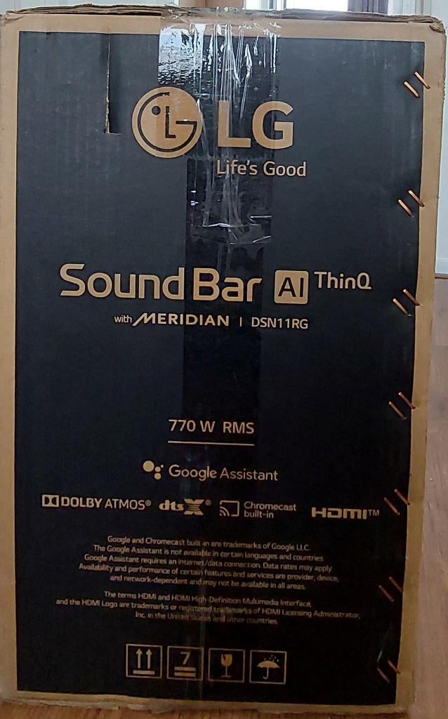 LG Soundbraar AI ThinQ with Meridian DSN11RG, Soundbar, 70 watt of meer, Zo goed als nieuw, Overige spelers