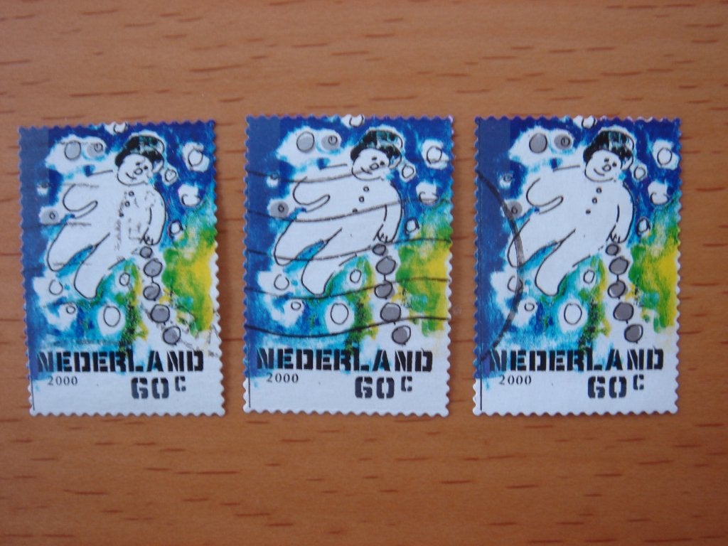 Decemberzegels 2000 - 3x  NVPH 1943 Gestempeld, Ophalen of Verzenden, Na 1940, Gestempeld