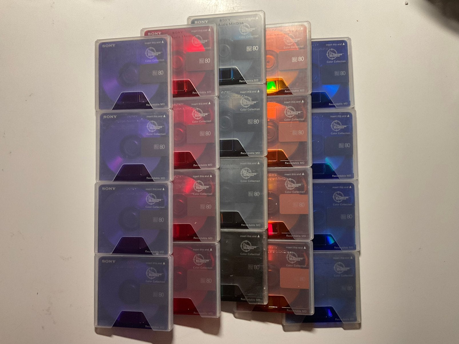 Minidisc’s. SONY COL.COL. NIEUWE TYPE 20x als nieuw 80 min, Ophalen of Verzenden