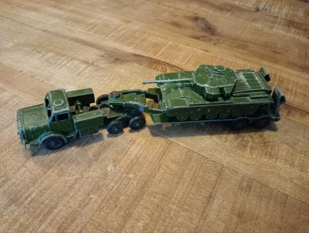 Dinky toys Thornycroft Mighty Antar 660 + Tank  651, Ophalen of Verzenden, Gebruikt, Bus of Vrachtwagen