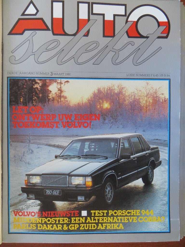 Autoselekt 3 1982 Volvo 760, test Porsche 944, Parijs-Dakar, Boeken, Ophalen of Verzenden, Nieuw, Porsche
