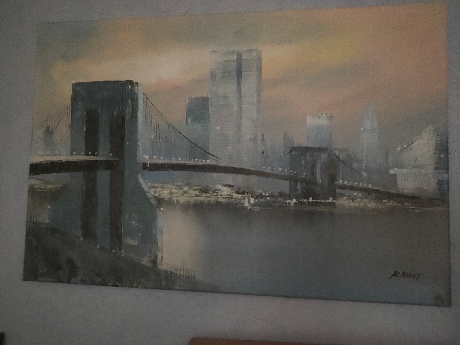 Schilderij, brug Amerika, Ophalen