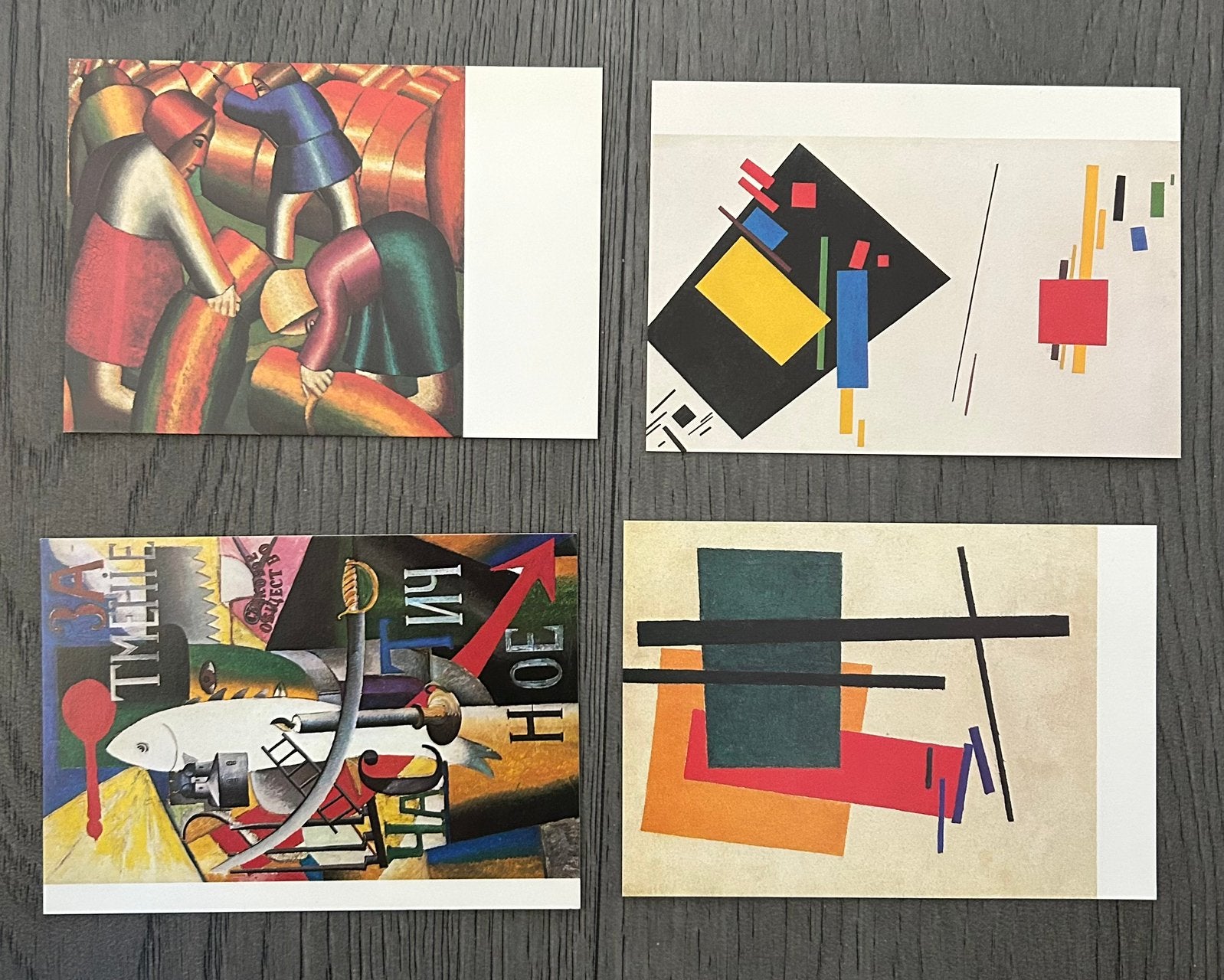 4 vintage Kasimir Malevich kunstkaarten Stedelijk Museum, Antiek en Kunst, Verzenden, Overige typen, Meerkleurig, Papier/karton
