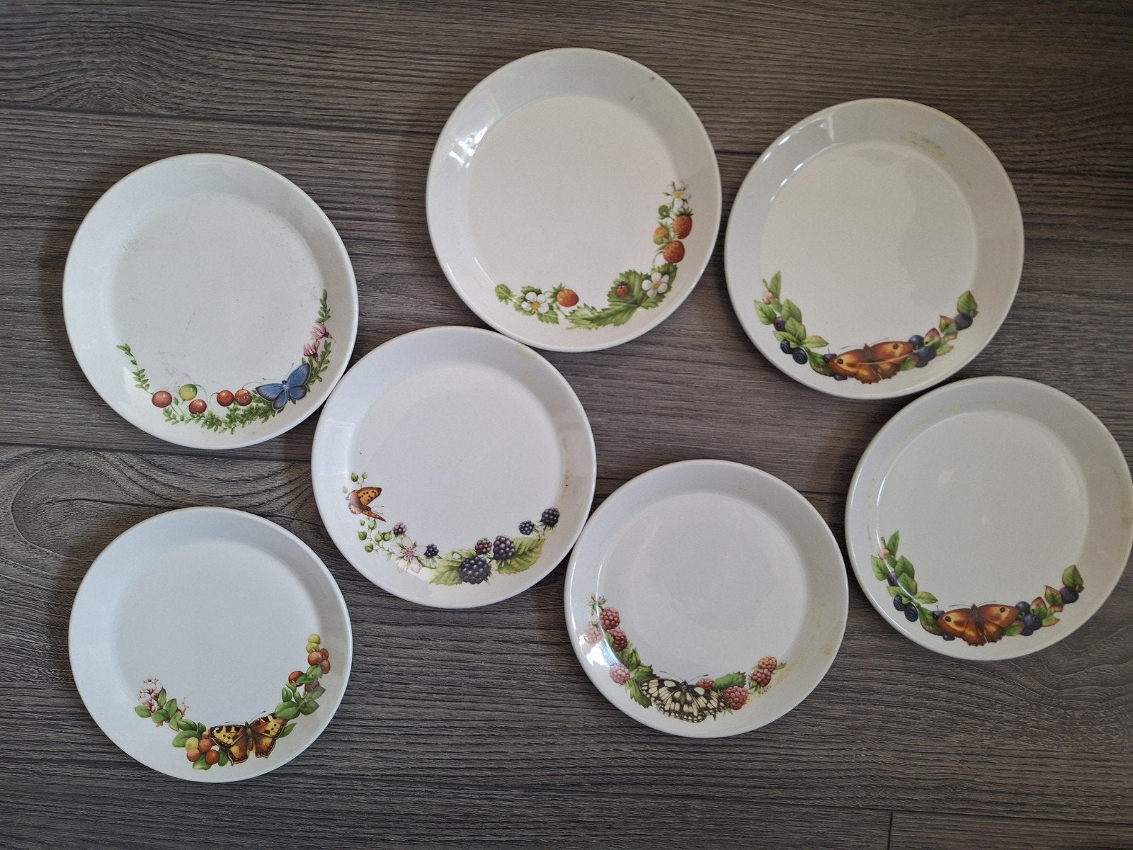Marjolein gebaksbordjes., Gebruikt, Keramiek, Vintage, Ophalen of Verzenden