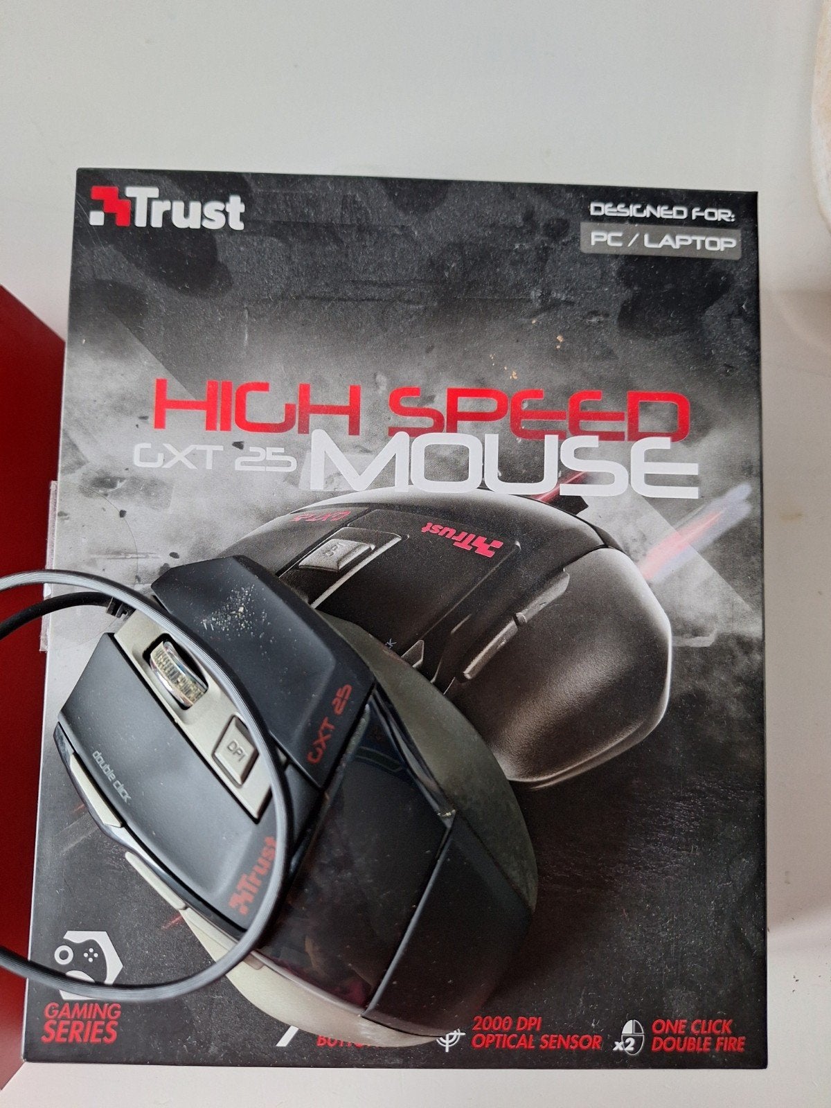 Trust GXT 25 Gaming Muis - Bedraad, 7 Knoppen, 2000 DPI, Computers en Software, Muizen, Rechtshandig, Muis, Ergonomisch, Ophalen of Verzenden