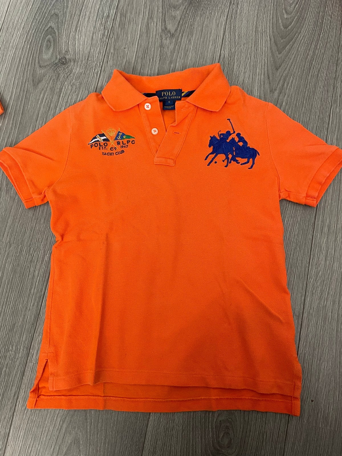 Oranje Ralph Lauren polo maat 6, Ophalen of Verzenden, Gebruikt, Jongen, Shirt of Longsleeve