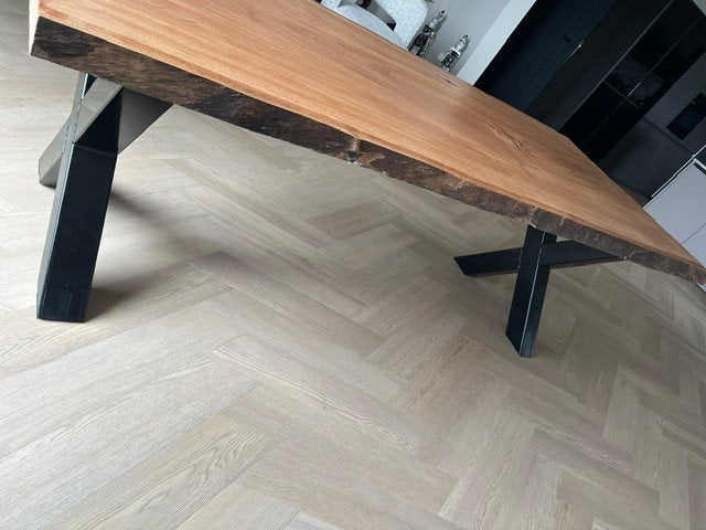 Piquia  boomstamtafel eettafel, Ophalen, 200 cm of meer, 50 tot 100 cm, Zo goed als nieuw